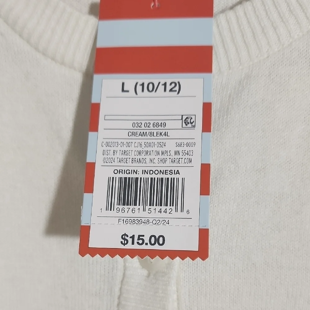 Cat & Jack Cream Button-Up Cardigan
